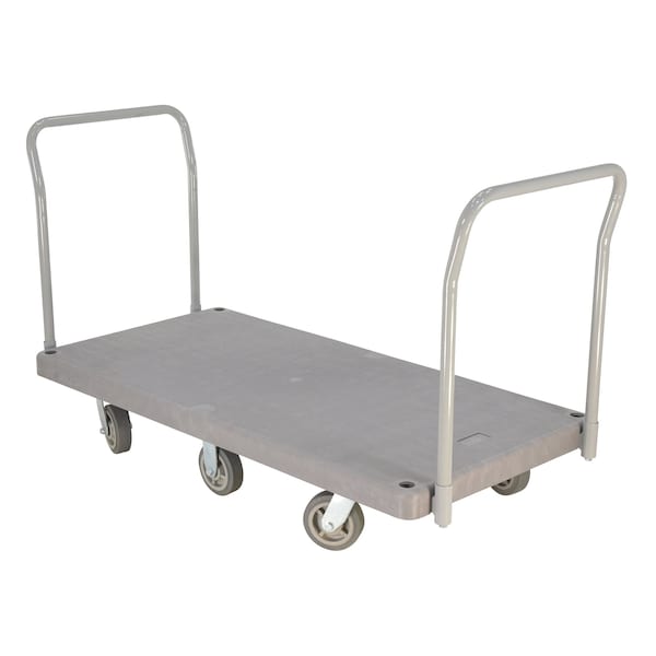 Vestil Plastic Platform Truck 2 Handles 3000 lb 6 Polyurethane Casters PPT-3-62 - main